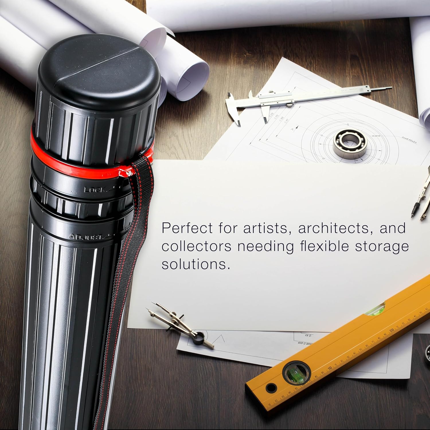 U.S. Art Supply Poster Tube - Telescoping Adjustable (30.25 - 52) - 4 Diameter Durable Carrier for Art, Blueprints, Drafting, Transport & Storage